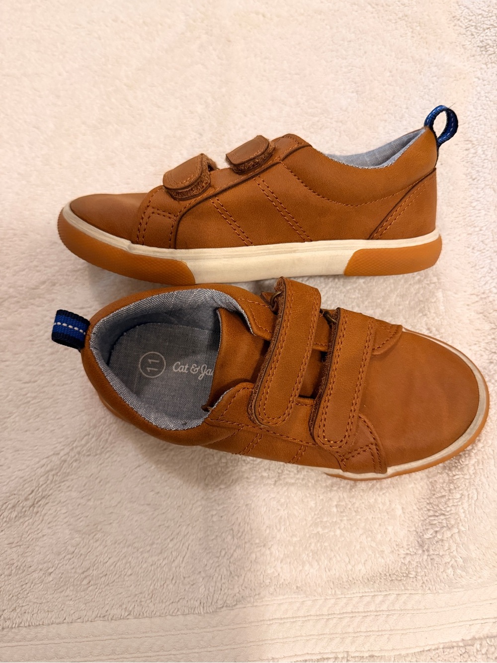 Cat & Jack Tan/Brown Double Velcro Kids Sneakers